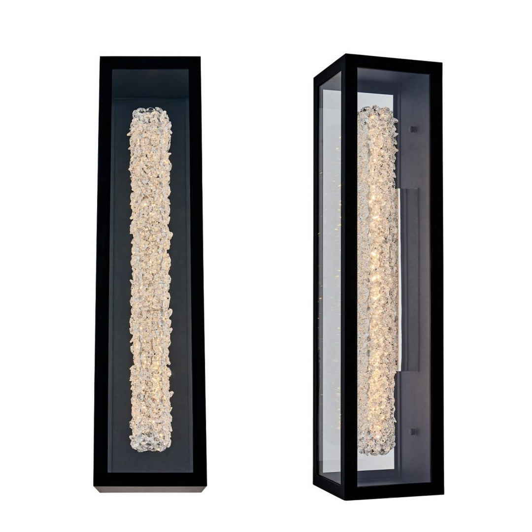 ##Antique Hardware## Lina Esterno 27 in Black Fluorocarbon Outdoor Wall Sconce