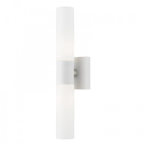 ##Antique Hardware## 2 Light White with Brushed Nickel Accent ADA Vanity Sconce