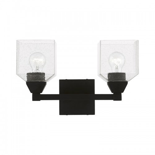 ##Antique Hardware## 2 Light Black Vanity Sconce