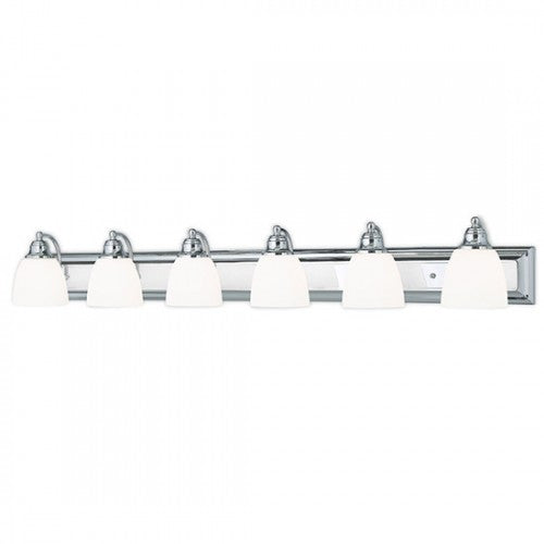 ##Antique Hardware## 6 Light Polished Chrome Bath Light