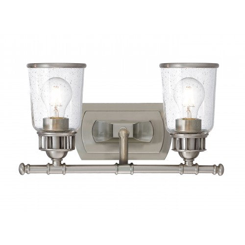 ##Antique Hardware## 2 Light Brushed Nickel Bath Vanity
