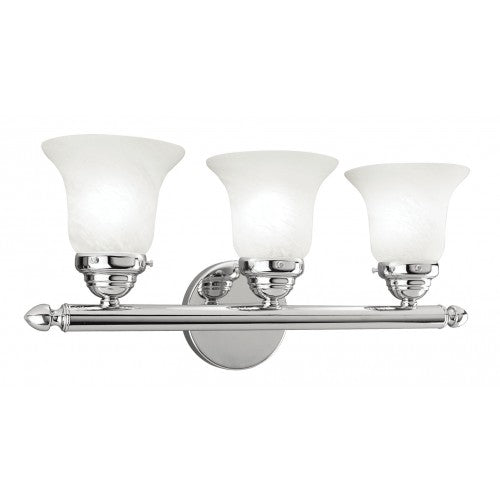 ##Antique Hardware## 3 Light Polished Chrome Bath Light