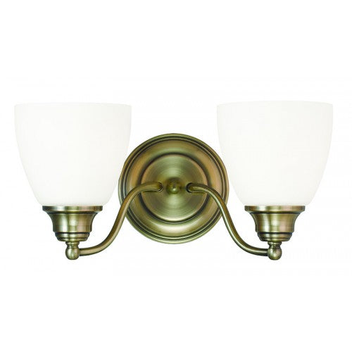 ##Antique Hardware## 2 Light Antique Brass Bath Light