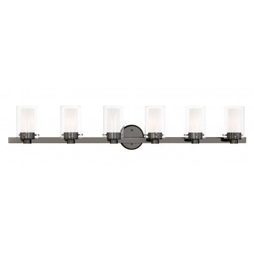 ##Antique Hardware## 6 Light Polished Black Chrome Bath Vanity