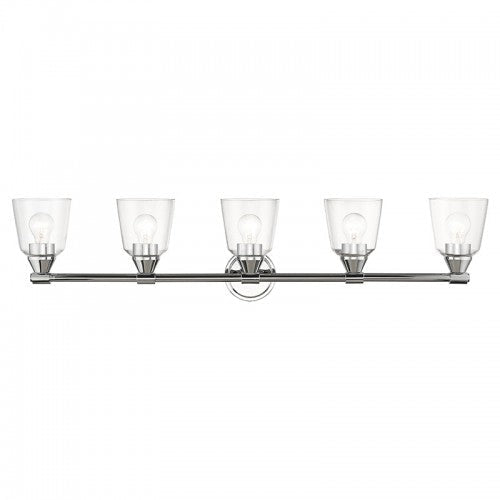 ##Antique Hardware## 5 Light Polished Chrome Large Vanity Sconce