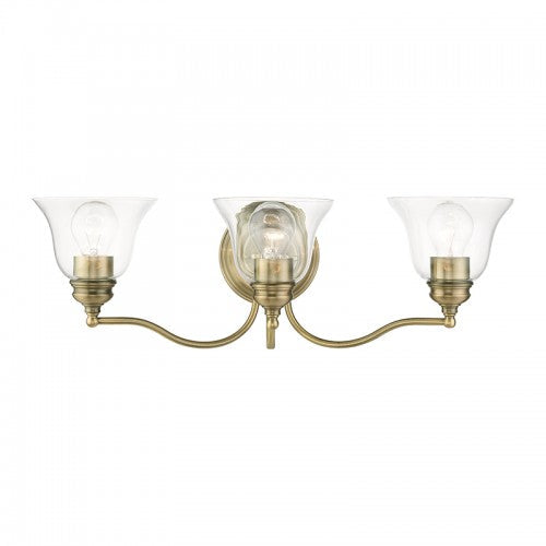 ##Antique Hardware## 3 Light Antique Brass Vanity Sconce