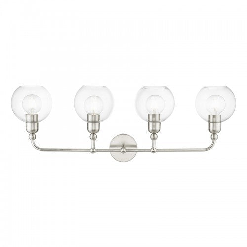 Antique Hardware 4 Light Brushed Nickel Large Sphere Vanity Sconce Wall Sconce