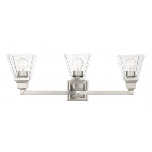##Antique Hardware## 3 Light Brushed Nickel Bath Vanity
