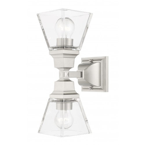 ##Antique Hardware## 2 Light Brushed Nickel Wall Sconce