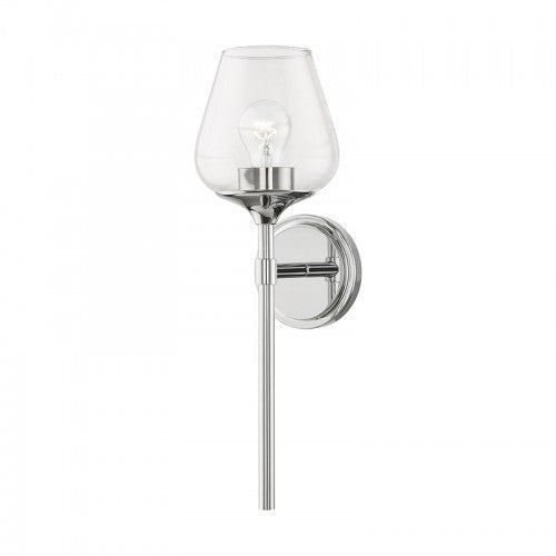 ##Antique Hardware## 1 Light Polished Chrome Vanity Sconce
