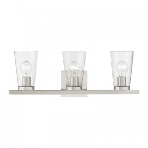 ##Antique Hardware## 3 Light Brushed Nickel Vanity Sconce