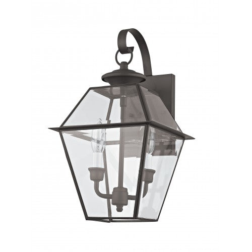 ##Antique Hardware## 2 Light Bronze Outdoor Wall Lantern