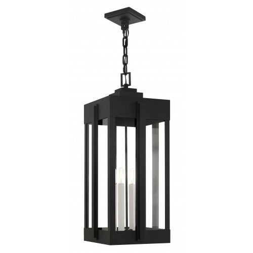 ##Antique Hardware## 4 Light Black Outdoor Pendant Lantern
