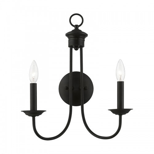 ##Antique Hardware## 2 Light Black Double Sconce
