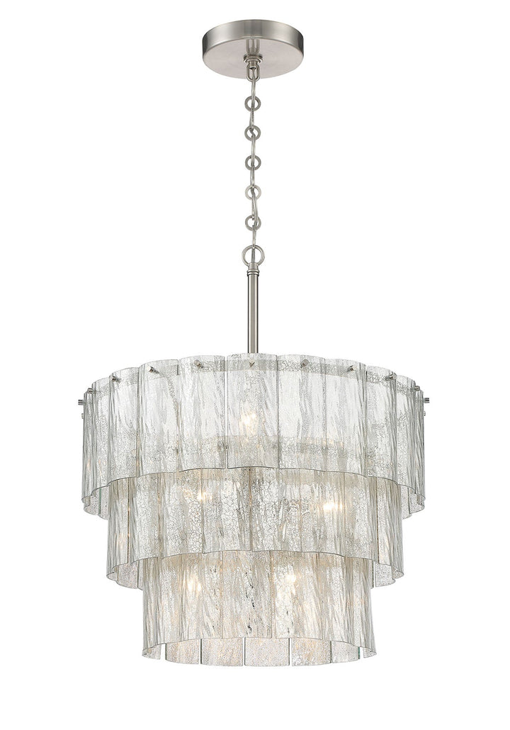 ##Antique Hardware## Museo 9 Light Pendant in Brushed Polished Nickel
