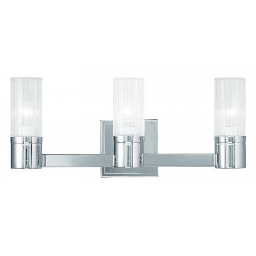 ##Antique Hardware## 3 Light Polished Chrome Bath Light