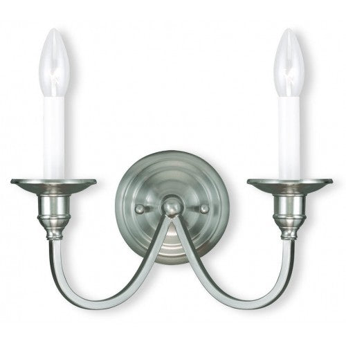 ##Antique Hardware## 2 Light Brushed Nickel Wall Sconce
