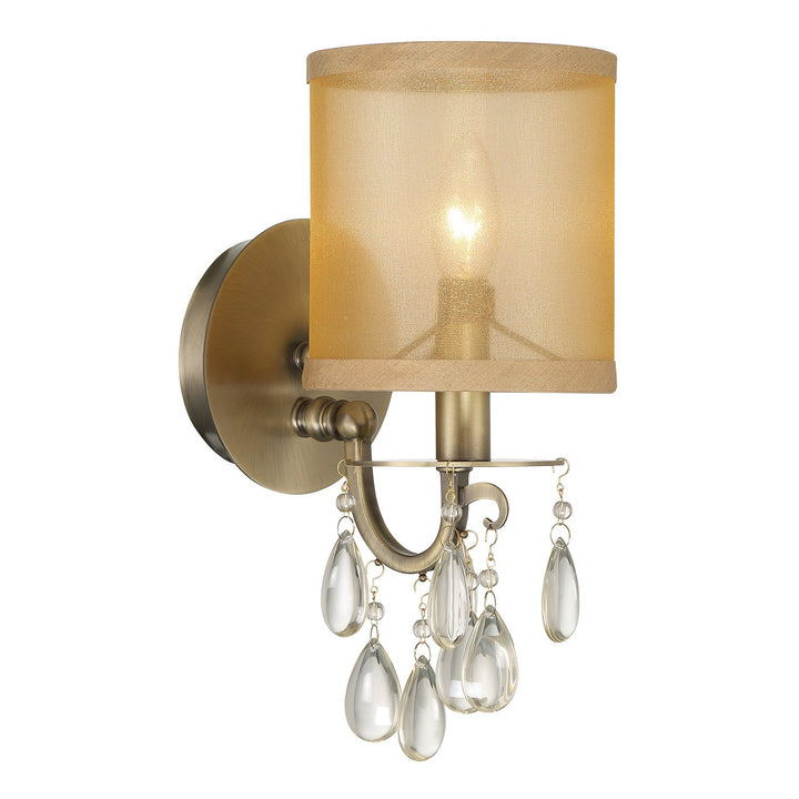 ##Antique Hardware## Hampton 1 Light Antique Brass Sconce