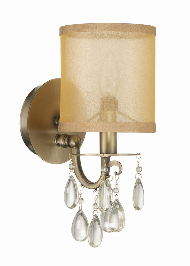 ##Antique Hardware## Hampton 1 Light Antique Brass Sconce
