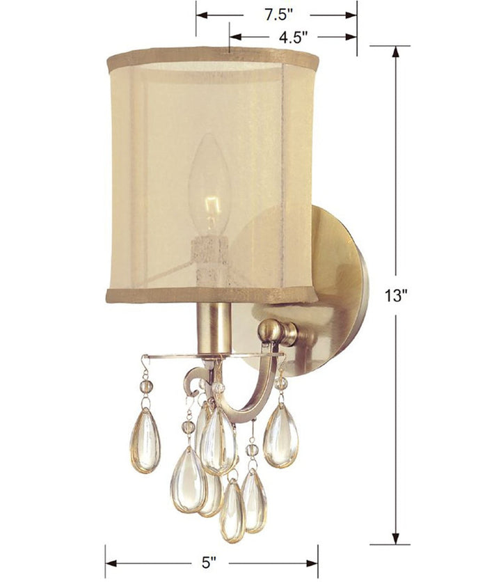 ##Antique Hardware## Hampton 1 Light Antique Brass Sconce