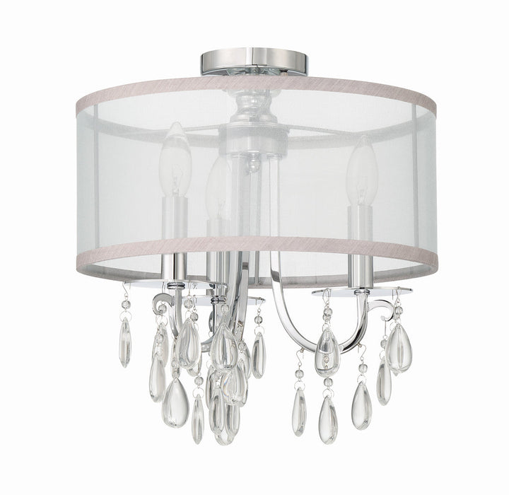 ##Antique Hardware## Hampton 3 Light Polished Chrome Semi Flush Mount