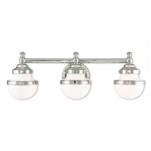 ##Antique Hardware## 3 Light Polished Chrome Bath Light