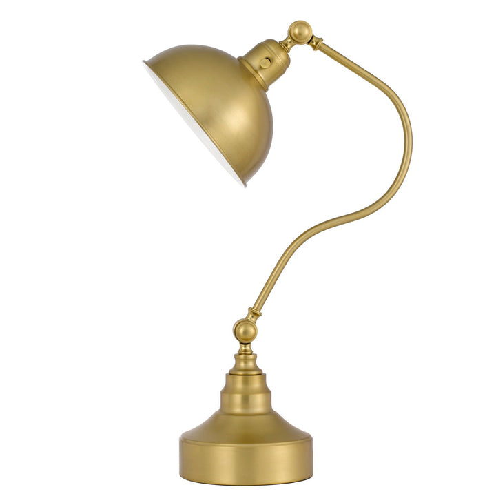 ##Antique Hardware## INDUSTRIAL ADJUSTABLE METAL DOWNBRIDGE DESK LAMP WITH HALF DOME METAL SHADE