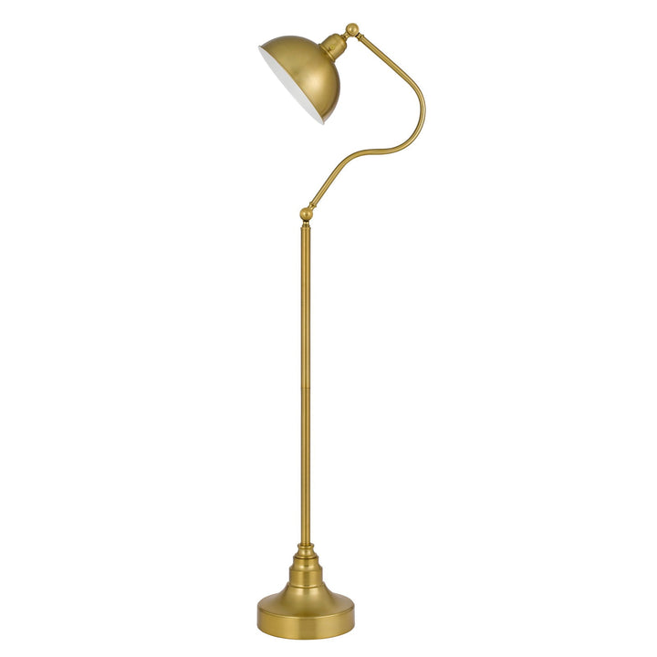 ##Antique Hardware## INDUSTRIAL ADJUSTABLE METAL DOWNBRIDGE FLOOR LAMP WITH HALF DOME METAL SHADE