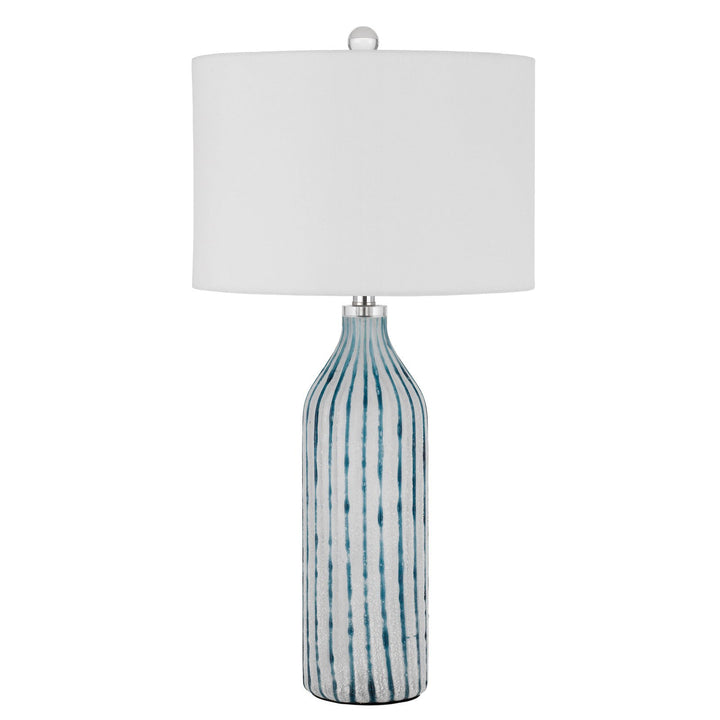 ##Antique Hardware## INVERUNO GLASS TABLE LAMP WITH HARDBACK DRUM SHADE