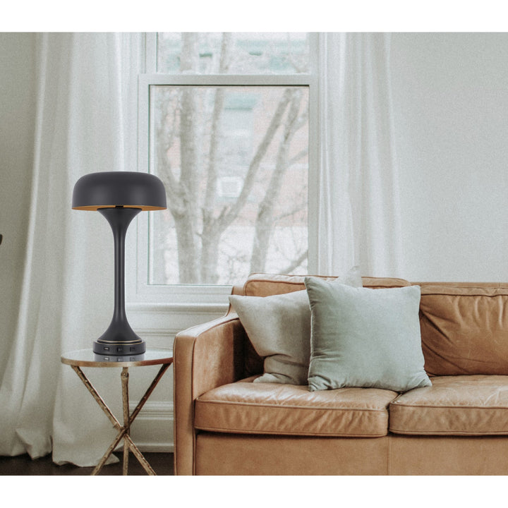 ##Antique Hardware## 40W X 2 MUSHROOM CLOUD METAL DESK LAMP WITH 1 USB AND 1 TYPE C USB CHARGING PORTS