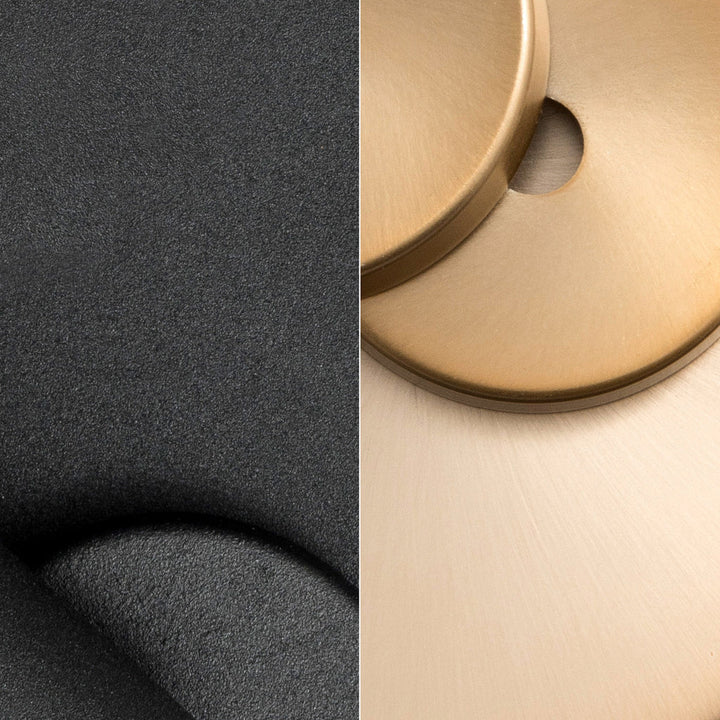 ##Antique Hardware## Hatfield 2 Light Black Forged + Vibrant Gold Sconce