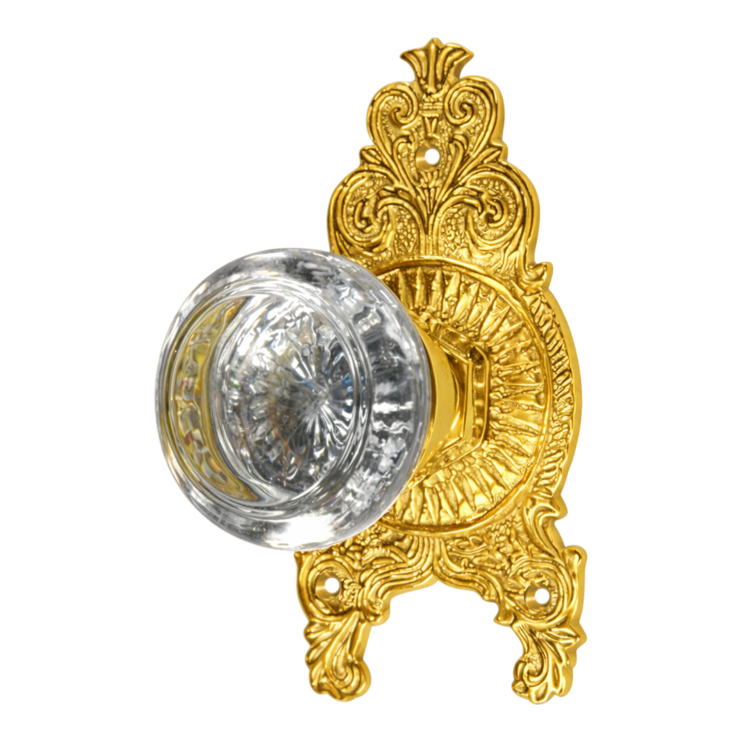 Ornate Victorian Rosette with Round Crystal Door Knobs (Several