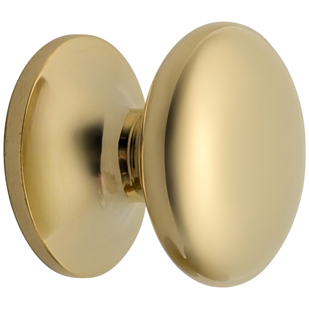 1 1/4 Round Cabinet Knob (Polished Brass)