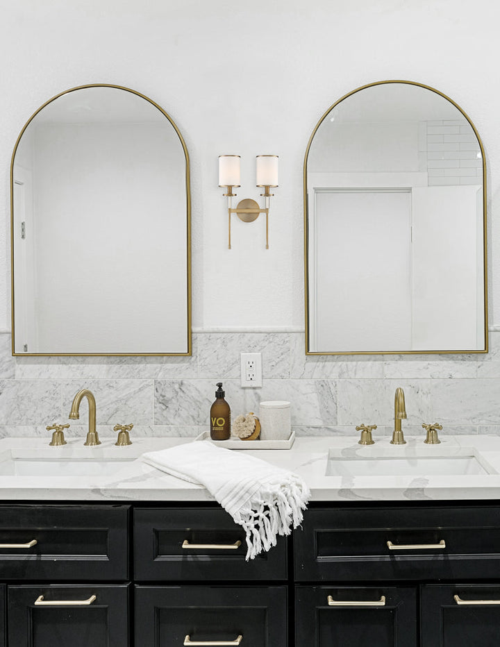 ##Antique Hardware## Hatfield 2 Light Polished Nickel Sconce