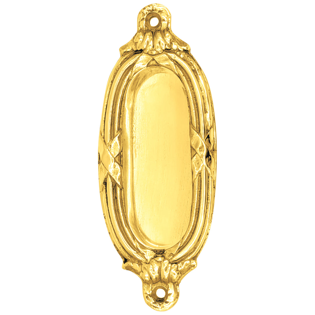 4 1/3 Inch Solid Brass Ribbon & Reed Door Pull