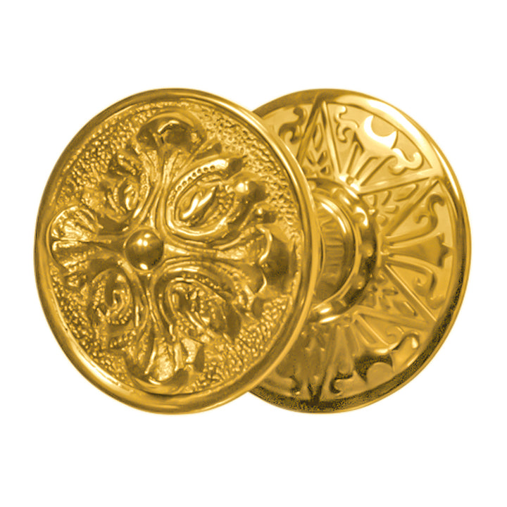 ##Antique Hardware## Eastlake Rosette Door Set with Romanesque Door Knobs (Several Finishes Available)