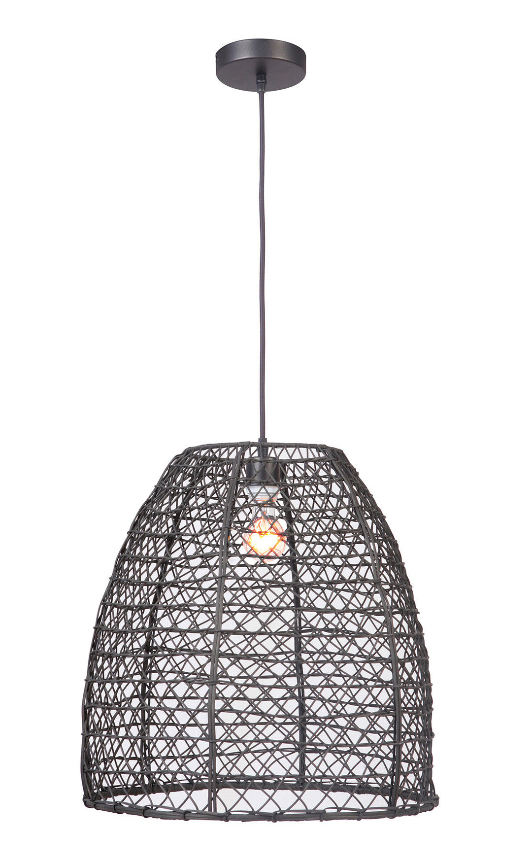 ##Antique Hardware## 1 Light Woven Pendant in Matte Black
