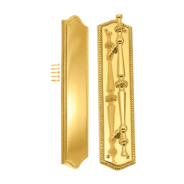 12 Inch Georgian Oval Roped Style Door Pull & Plate Set