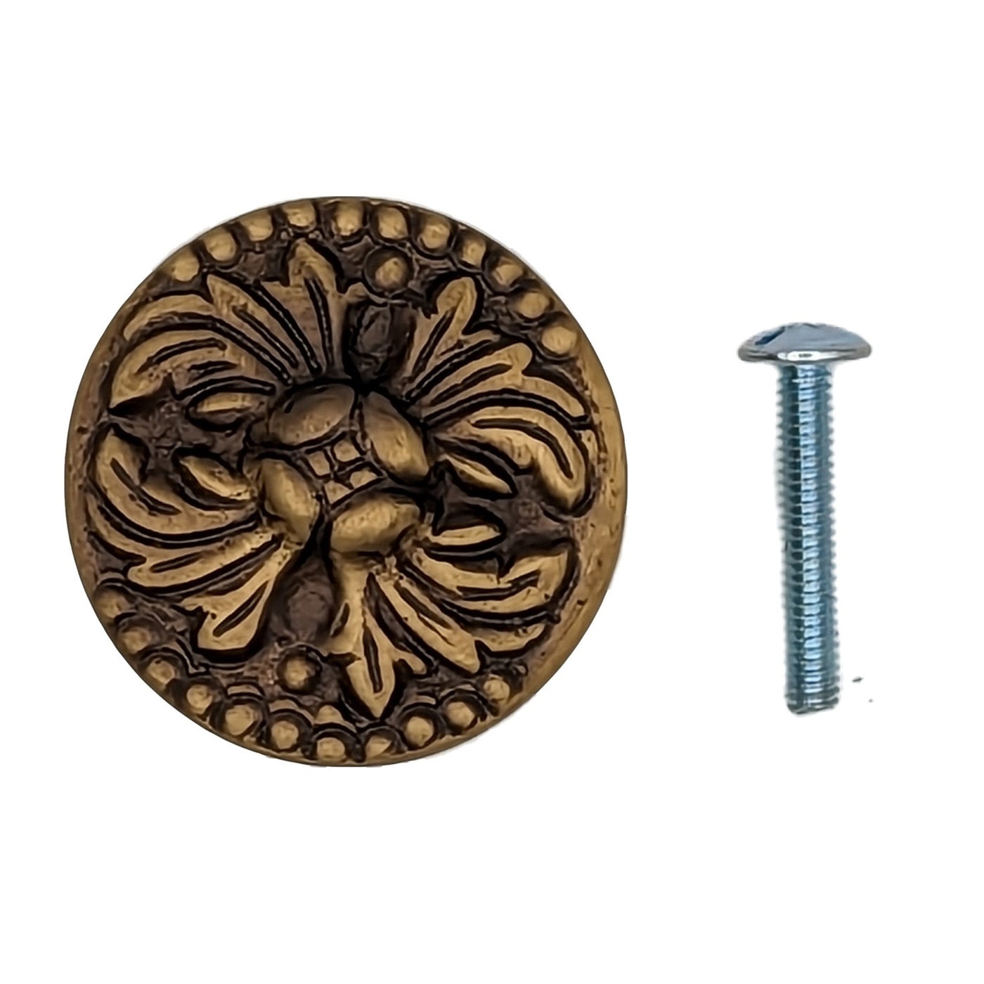1 1/2 Inch Solid Brass Designer Rococo Cabinet Knob (Several Finishes Available)