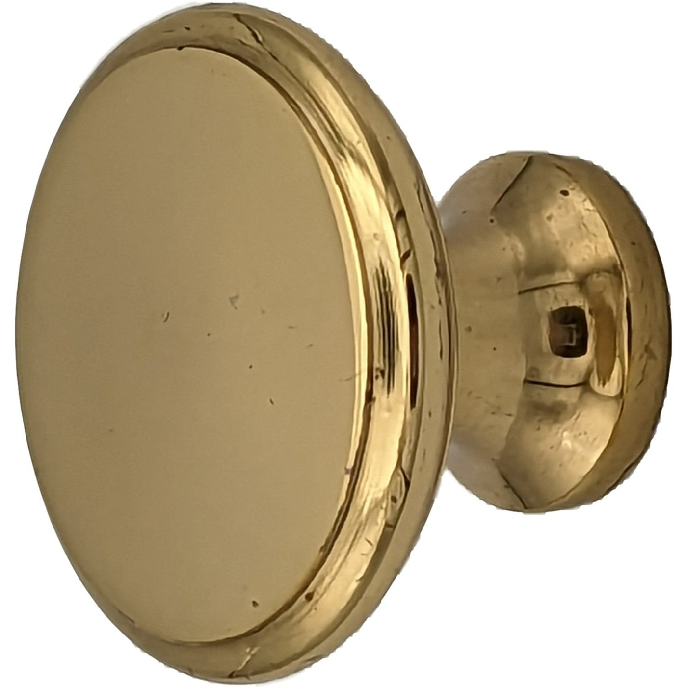 1 1/2 Inch Solid Brass Traditional Colonial Style Cabinet & Furniture Knob in Polished Brass