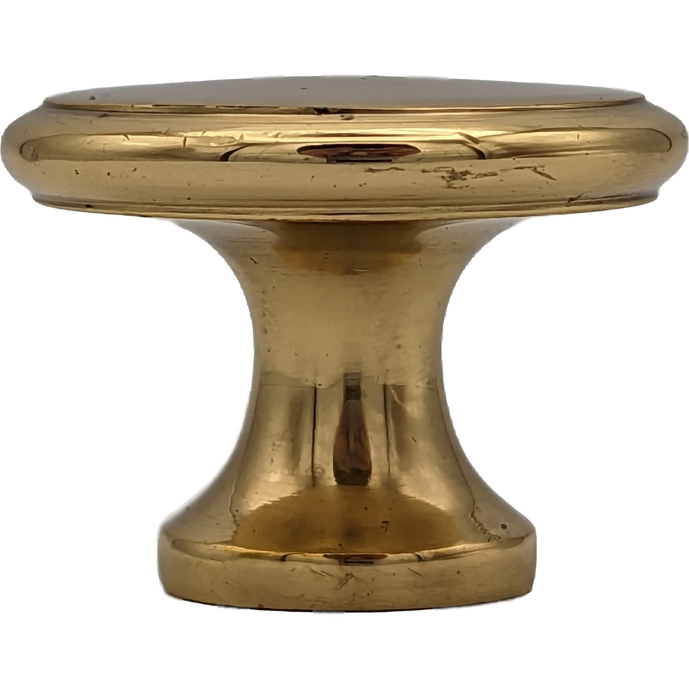 Solid Brass Traditional Colonial Style Cabinet & Furniture Knob Side Angle