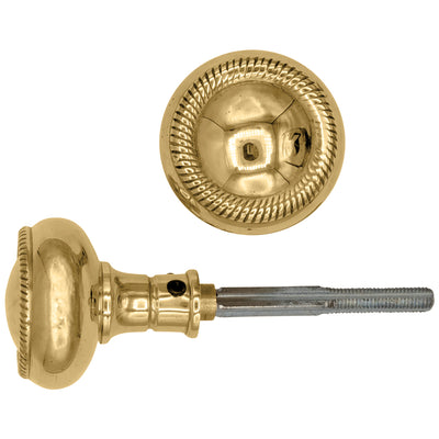 Georgian Roped Solid Brass Spare Door Knob Set (Several Finishes Available)