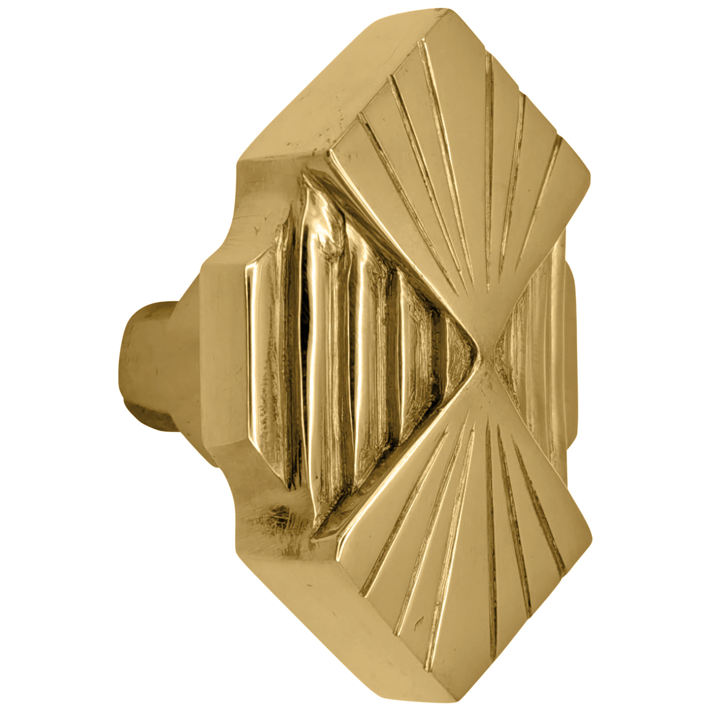 Art Deco Fanfare Solid Brass Spare Door Knob Set (Several Finishes Available)
