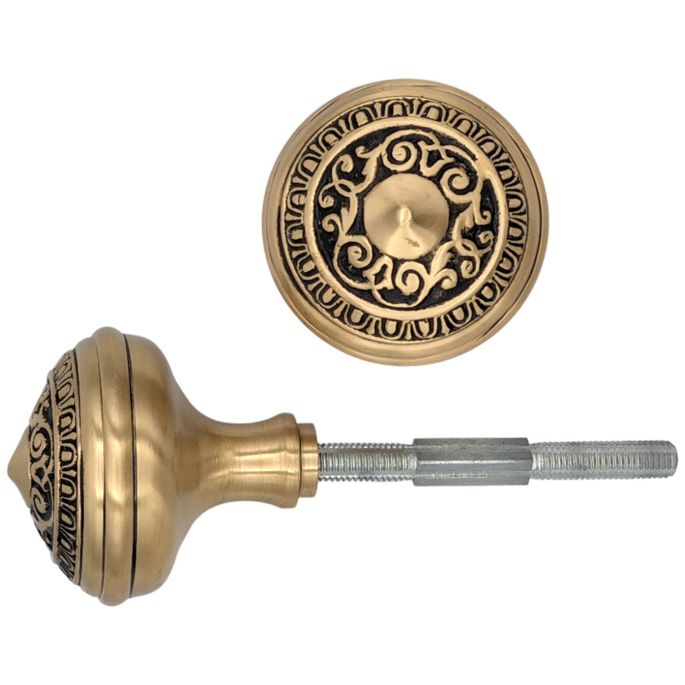Egg & Dart Solid Brass Spare Door Knob Set (Several Finishes Available)