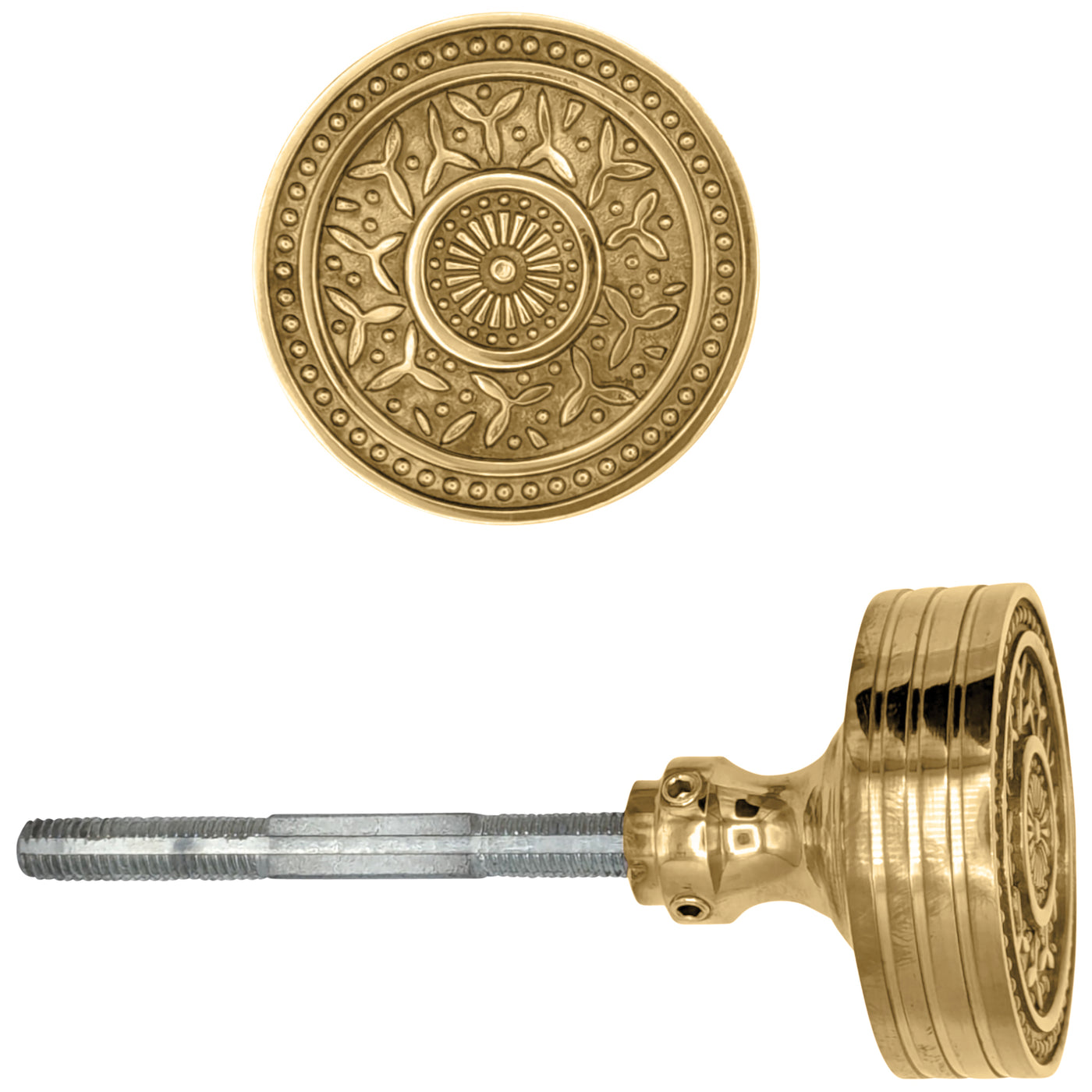 Rice Pattern Solid Brass Spare Door Knob Set (Several Finishes Available)