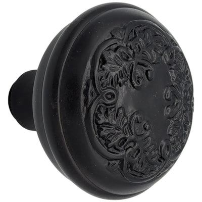Floral Leaf Solid Brass Spare Door Knob Set (Several Finishes Available)