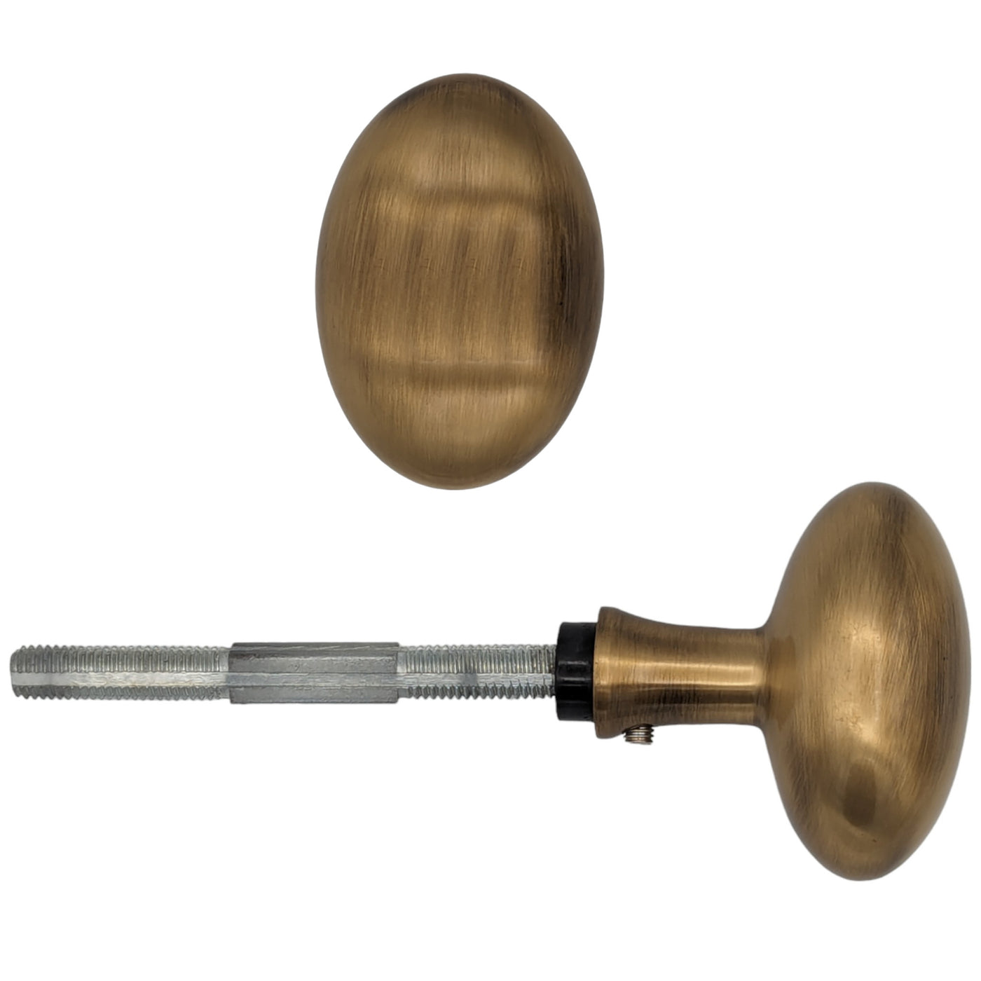 Solid Brass Egg Door Knobs Spare Set with Spindle (Several Finishes Available)