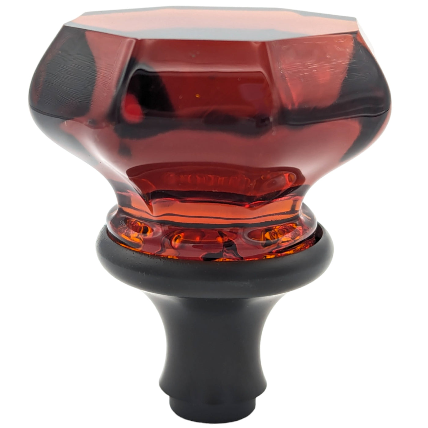 Amber Octagon Crystal Spare Door Knob Set (Several Finishes Available)