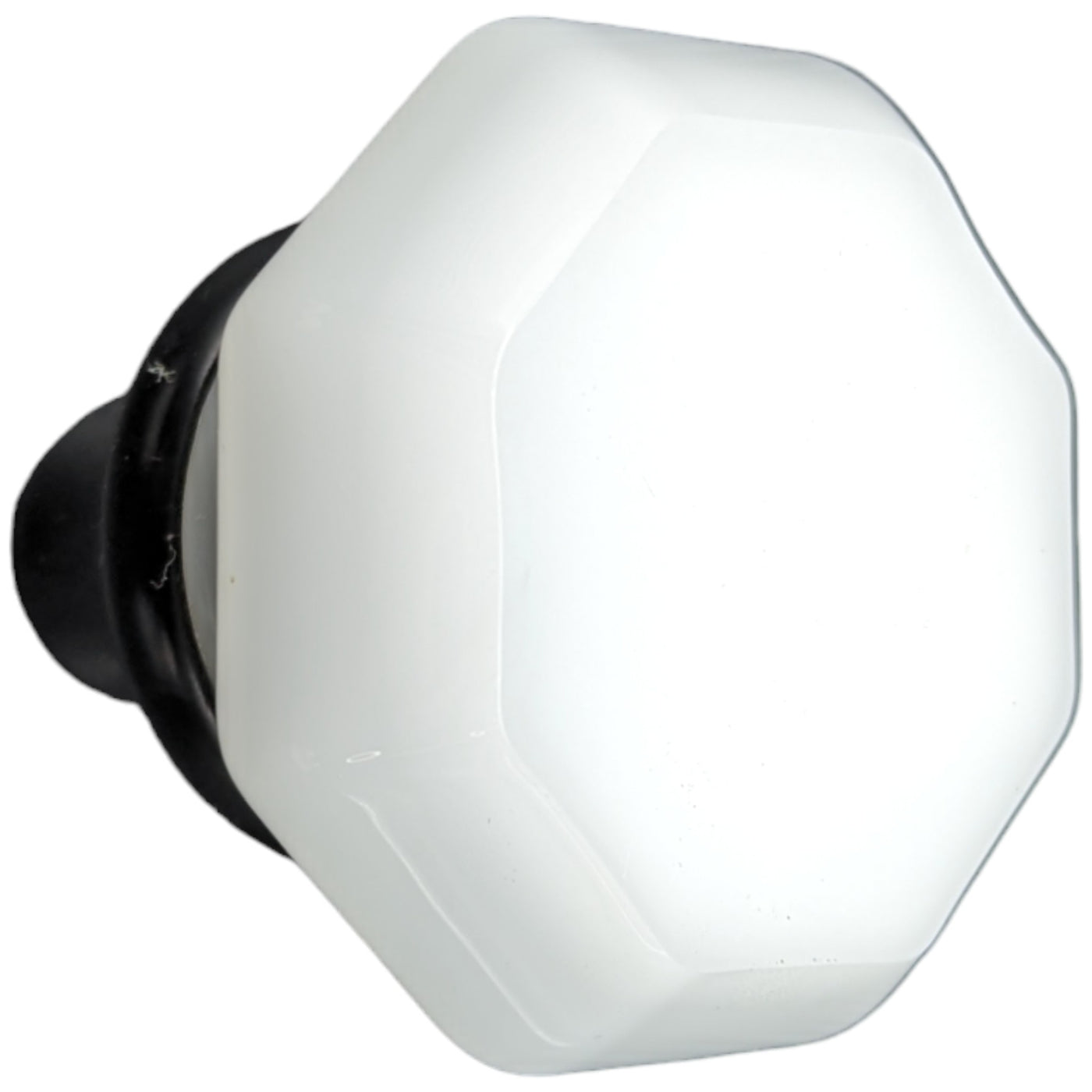Octagon Milk Glass Spare Door Knob Set (Several Finishes Available)