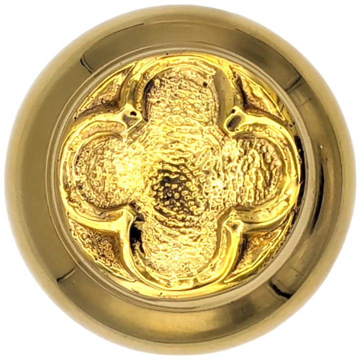 ##Antique Hardware## L'Enfant Small Backplate Door Set with Clover Door Knobs (Polished Brass)